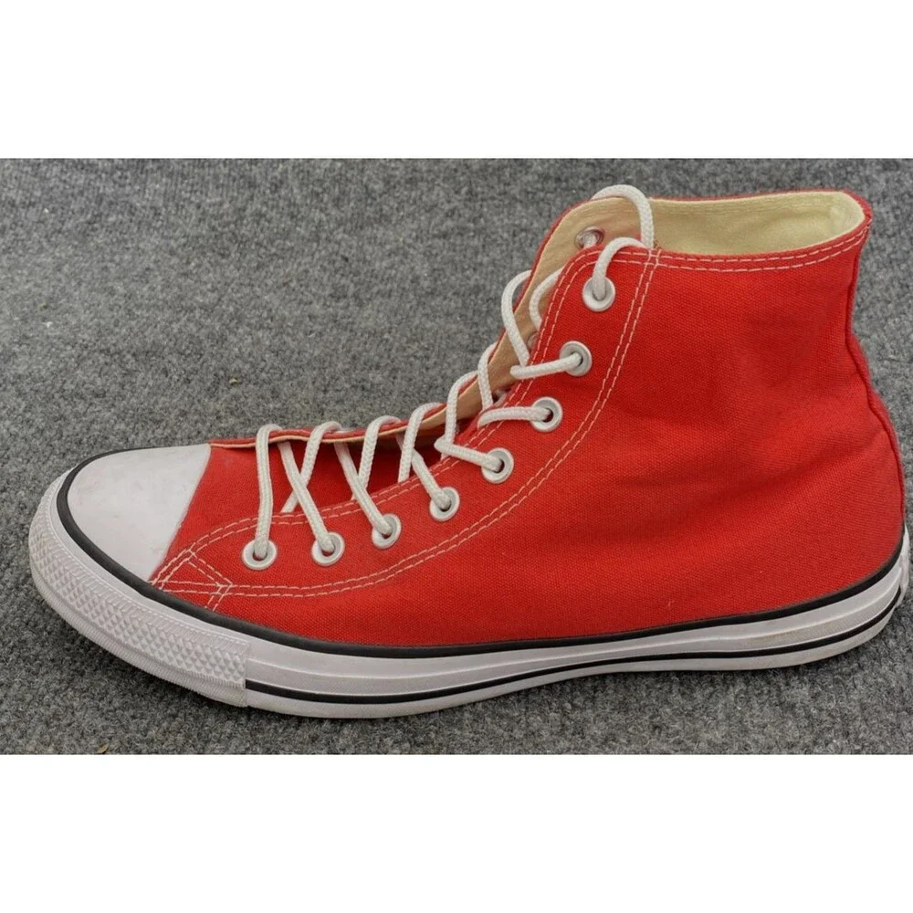 Converse Chuck Taylor All Star High Top Red Canvas Sneakers Men 10 Women 12 (156
